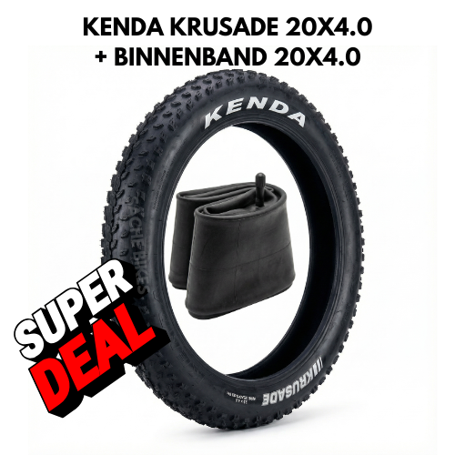 Copertone + camera d'aria Kenda 20x4 nero