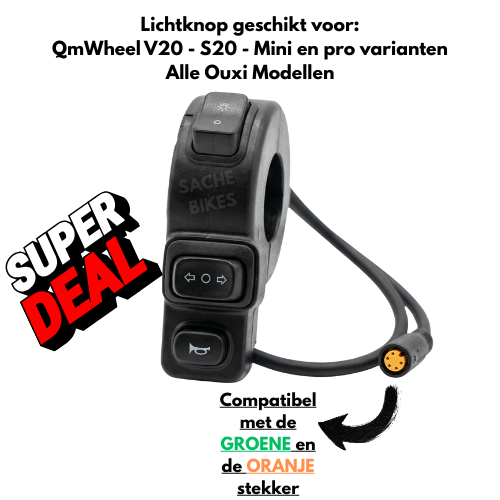 Interruttore luci, pulsante luci, clacson e frecce fat bike Qmwheel V20, V20 Pro