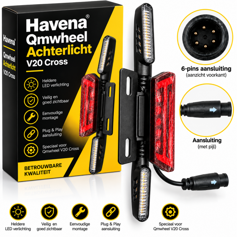 Fanale posteriore per QMWheel V20 Cross - Fanale LED con frecce - Plug & Play